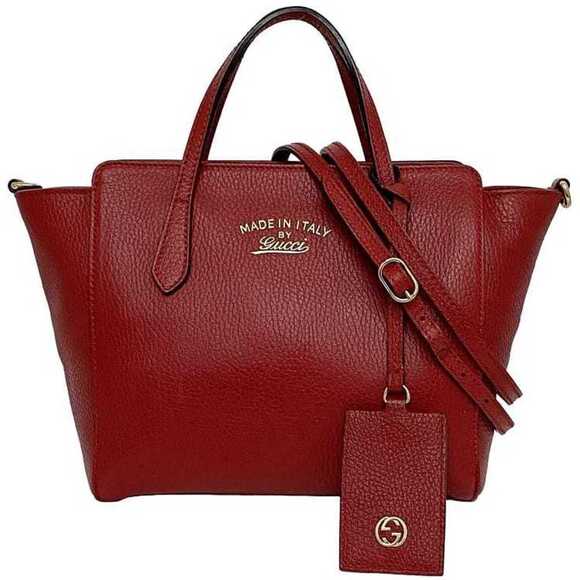GUCCI Red Leather Shoulder Bag - Picture 1 of 11